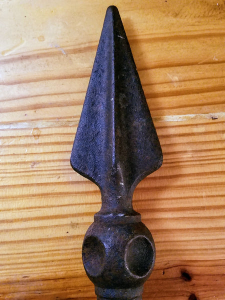 10" Iron Fence Spear Point Finial
