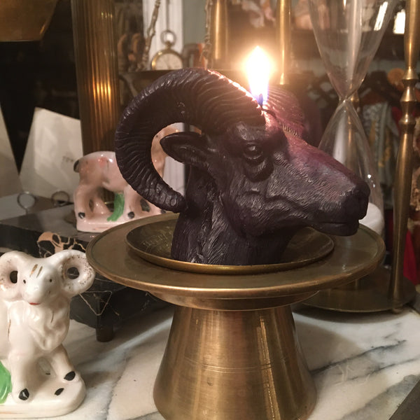 Black Ram Aries Altar Candle