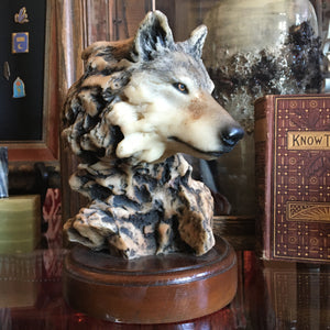 Wolf Bust Statue